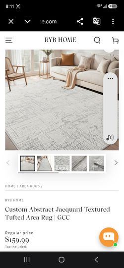 RYB Home Abstract Jacquard Tufted Area Rug