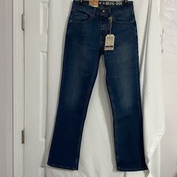 Jeans Pants Devil – Dog Dungarees 1948 Franklin Men’s Denim 30” Waist X 32” Length Bootleg Opening 18”