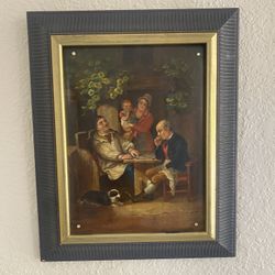 Antique Framed Oil Painting On Canvas