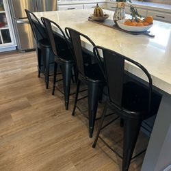 4 Metal Stools 