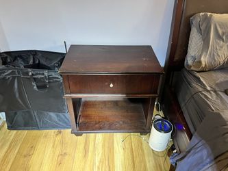 Pair of dark-cherry nightstands