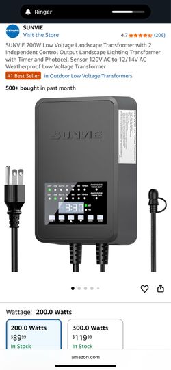 Sunvie Low Voltage Transformer