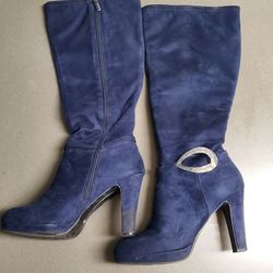 Navy Blue Size 8 Knee High Boots