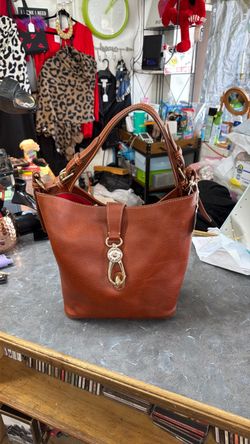 Dooney & Bourke Brown Leather Bucket Bag