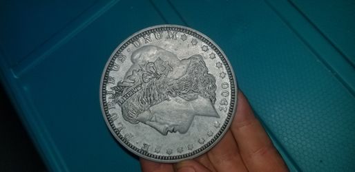 Morgan dollar pewter coaster vintage