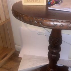 Antique Writing Desk, Side Table, Round Table