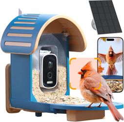 Smart Bird Feeder with Camera, 2.5K UHD Bird Feeder Camera Solar Powerd, Sensitive AI Identification, Instant Alerts Capture Video, IP66 Waterproof fo
