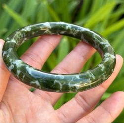 62.5mm inner diameter green‎ xiuyu jade bangle 0537