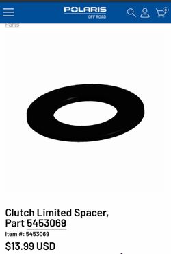 Polaris RZR clutch limited spacer replacement parts