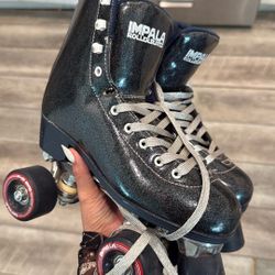 Impala Black Glitter Roller Skates size 6