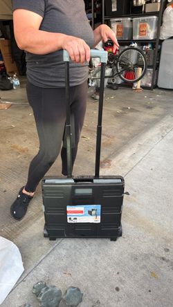 Staples Folding Rolling Crate Cart