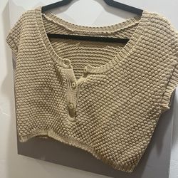 Cute Vintage Woven Crop