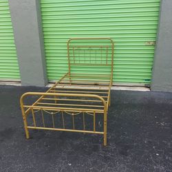 Gold Metal Bed Frame, Twin Size