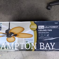 Ceiling Fan 52" Aged Bronze Indoor Outdoor Pull Chain 