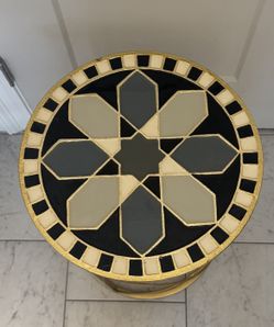 MacKenzie-Childs "Drinks On Us" Gold Accent Side Table