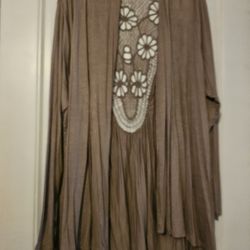 New Woman's Size 3x Tan Cardigan (95%Polyester 5% Spandex)