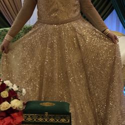 Rose gold Size 16 Evening/prom Dress