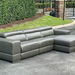 🛋️ Sofa/Couch Sectional - Recliner - Leather - Gray - Delivery Available 🚛