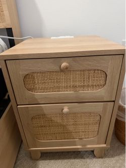 Bedside table with charge station