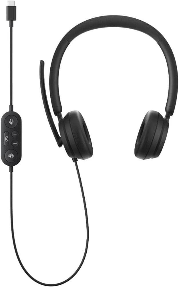Microsoft Modern USB-C Headset - Wired Headset,On-Ear Stereo Headphones with Noise-Cancelling Microphone, USB-C Connectivity, in-Line Controls, PC/Mac