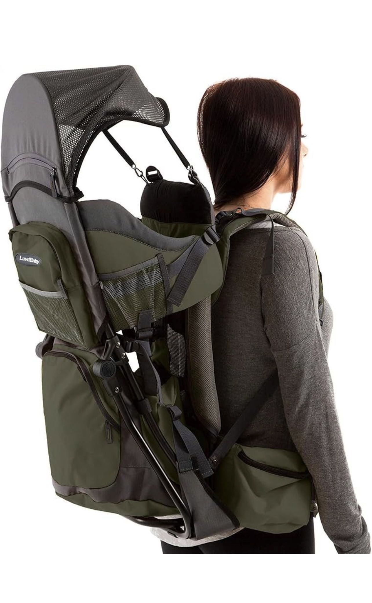 Hiking Baby Carrier Backpack - Comfortable Toddler/Baby Backpack Carrier System with Diaper Change Pad, Insulated Pocket + Rain and Sun Hood to Protec