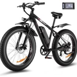 Speedrid 26" x 4" Fat Tire Electric Bike for Adult 3H Fast Charge, 500W Electric Mountain Bike with 48V 10.4Ah Removable Lithium-Ion Battery, Lockable