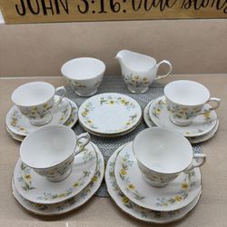 Colclough Bone China " Angela "Tea Cup, Saucer & Plate Trio 