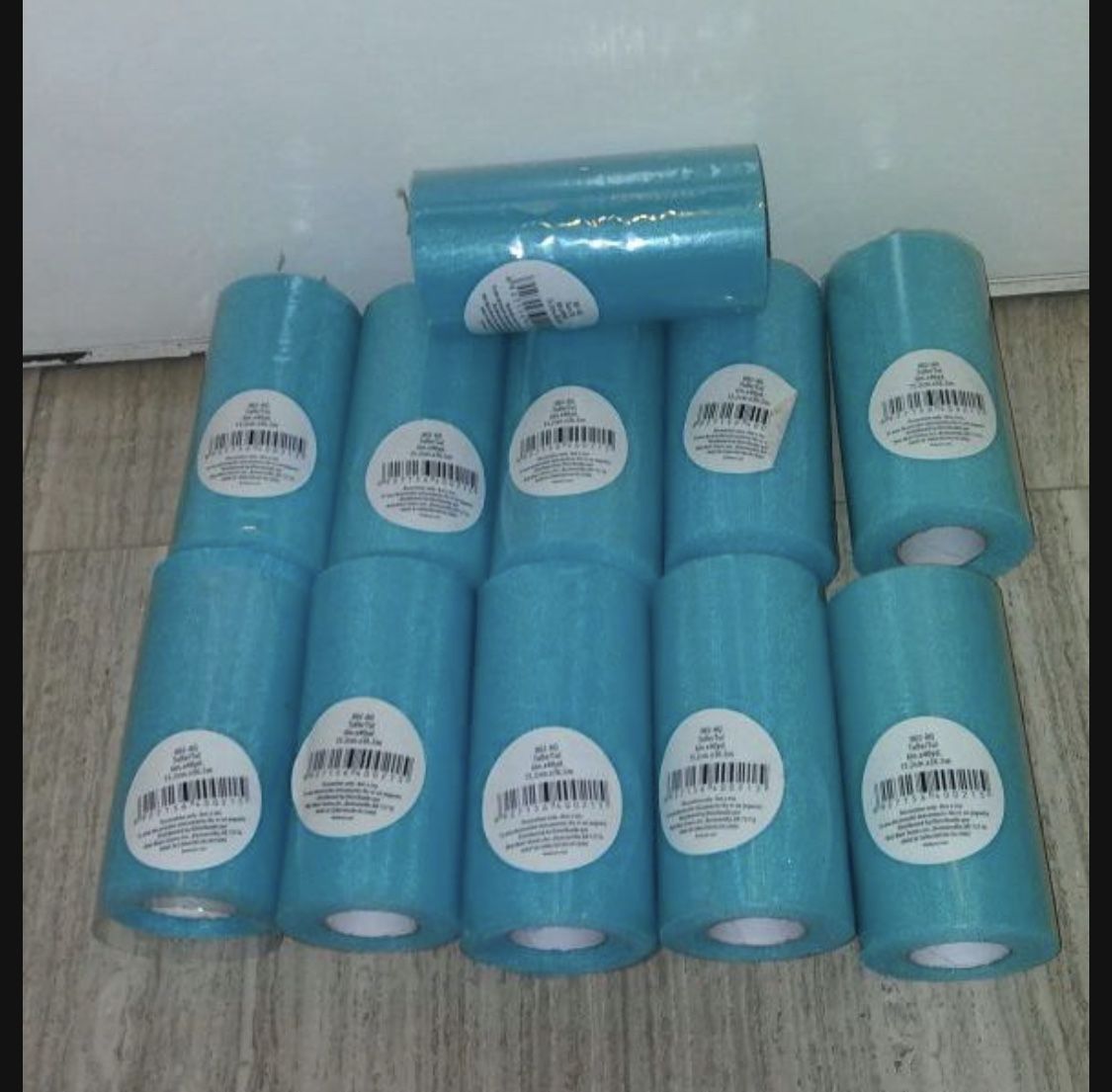 Teal Tulle- 11 Rolls For Crafts. Asking 10.00 Cash For All Of Them. In Hurst Cross Posted