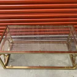Glass Coffee Table With Side Table Set 