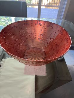 Vintage cranberry red glass bowl