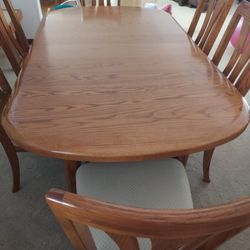 Solid oak table set