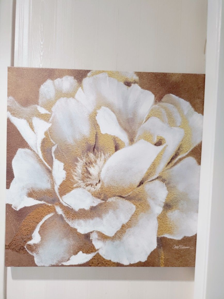 Floral Bloom On Canvas 24"x 24" x 1.5"