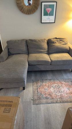 3 seater couch, gray