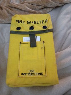 Wildland Fire Shelter in Yellow Canvas Pouch