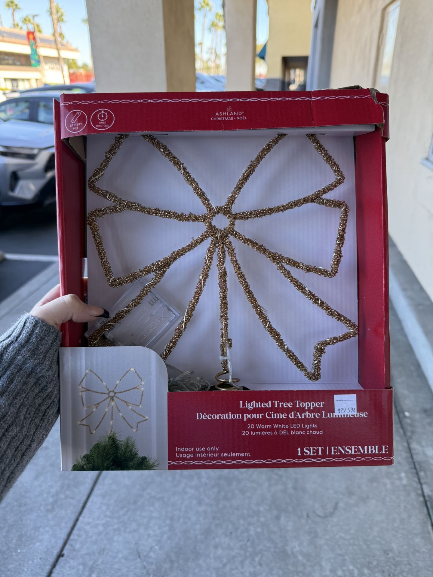 Brand New Gold Bow Tree Topper