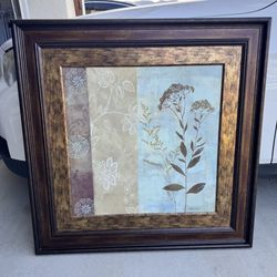 Beautiful  Supreme Espresso Framed Floral Art 36.5”