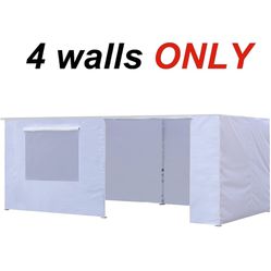 Eurmax USA Full Zippered Walls for 10 x 20 Easy Pop Up Canopy Tent,Enclosure Sidewall Kit with Roller Up Mesh Window and Door 4 Walls ONLY,NOT Includi