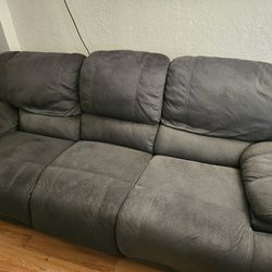 Blue Corduroy couches. Couch and love seat recliners