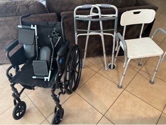 Mobility Equipment Bundle – Wheelchair, Walker & Shower Chair $110 OBO