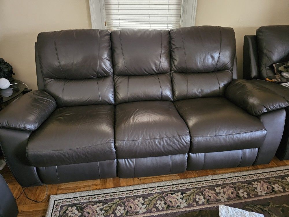 3 Piece Sofa Set Brown Reclining, Love Seat
