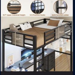 Kids Twin Bed With Desk 