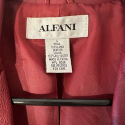 Vintage Alfani Red Genuine Lamb Skin Leather Jacket 