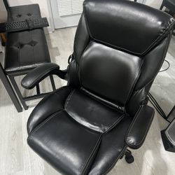 Black Serta Air Lumbar Faux Leather Office Chair 