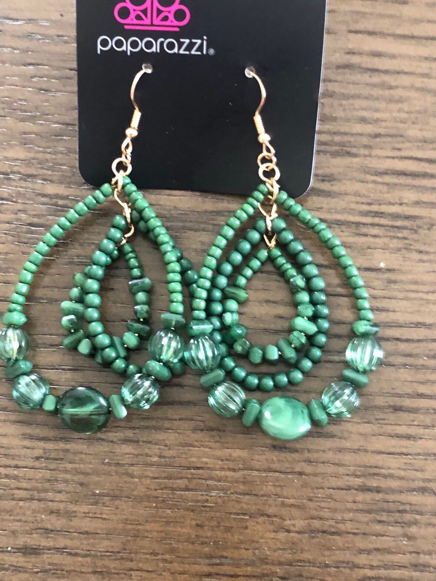 Green Gold Cute Earring