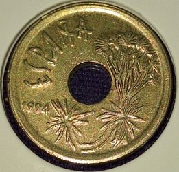 1994 Spain 25 Peseta Canarias Coin