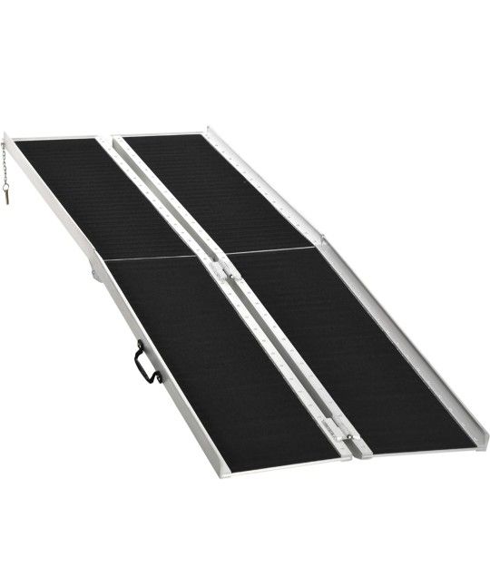 8FT Wheelchair Ramp, Folding Aluminum Handicap Ramp with Non-Slip Surface