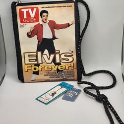 Vintage "Elvis Forever" TV GUIDE Purse 2003 Ashley M  TV Guide 8x6" New