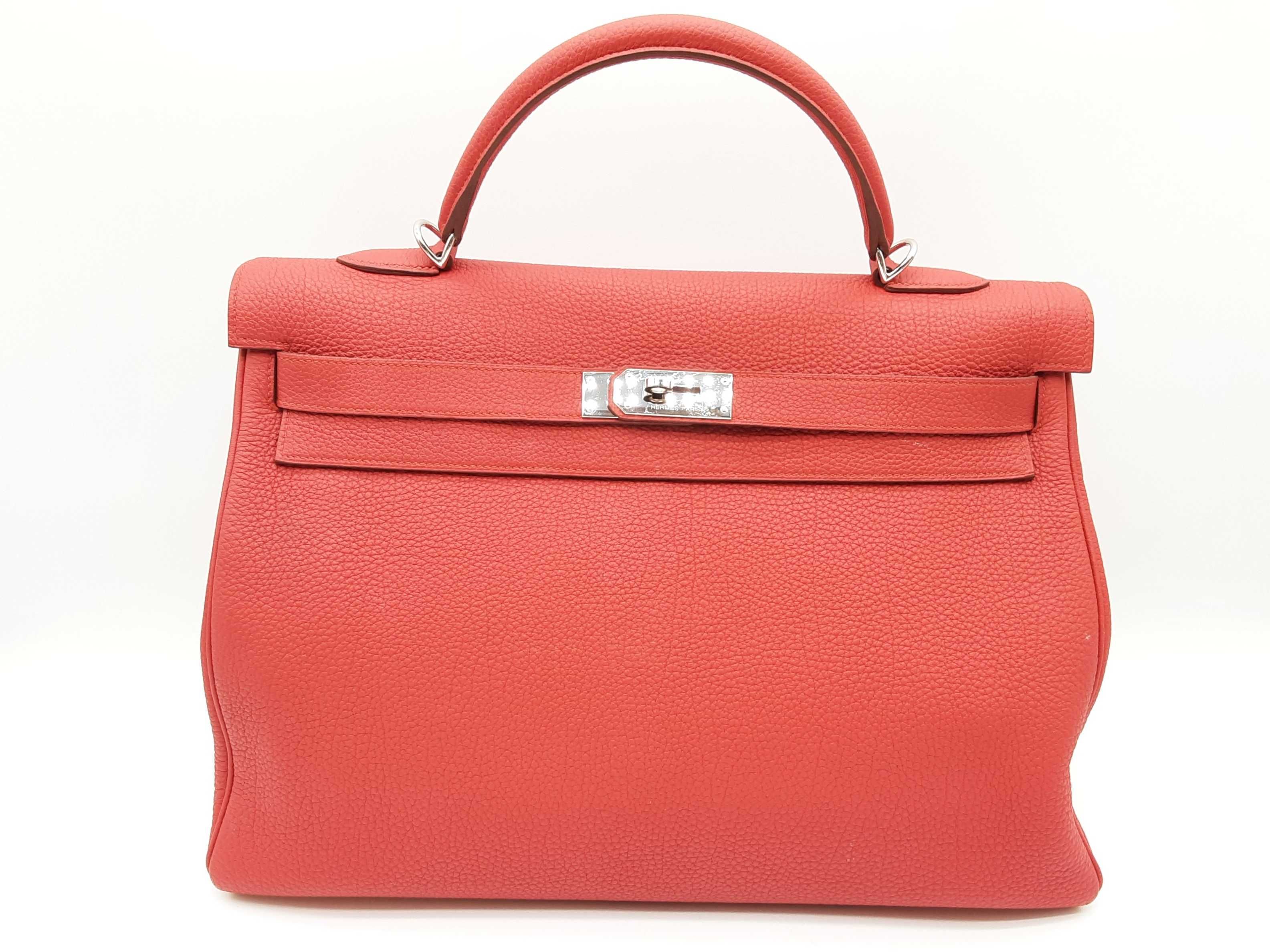 Hermes Kelly 40 Vermillion Red Togo Palladium Shoulder Bag Do0523erxzmia