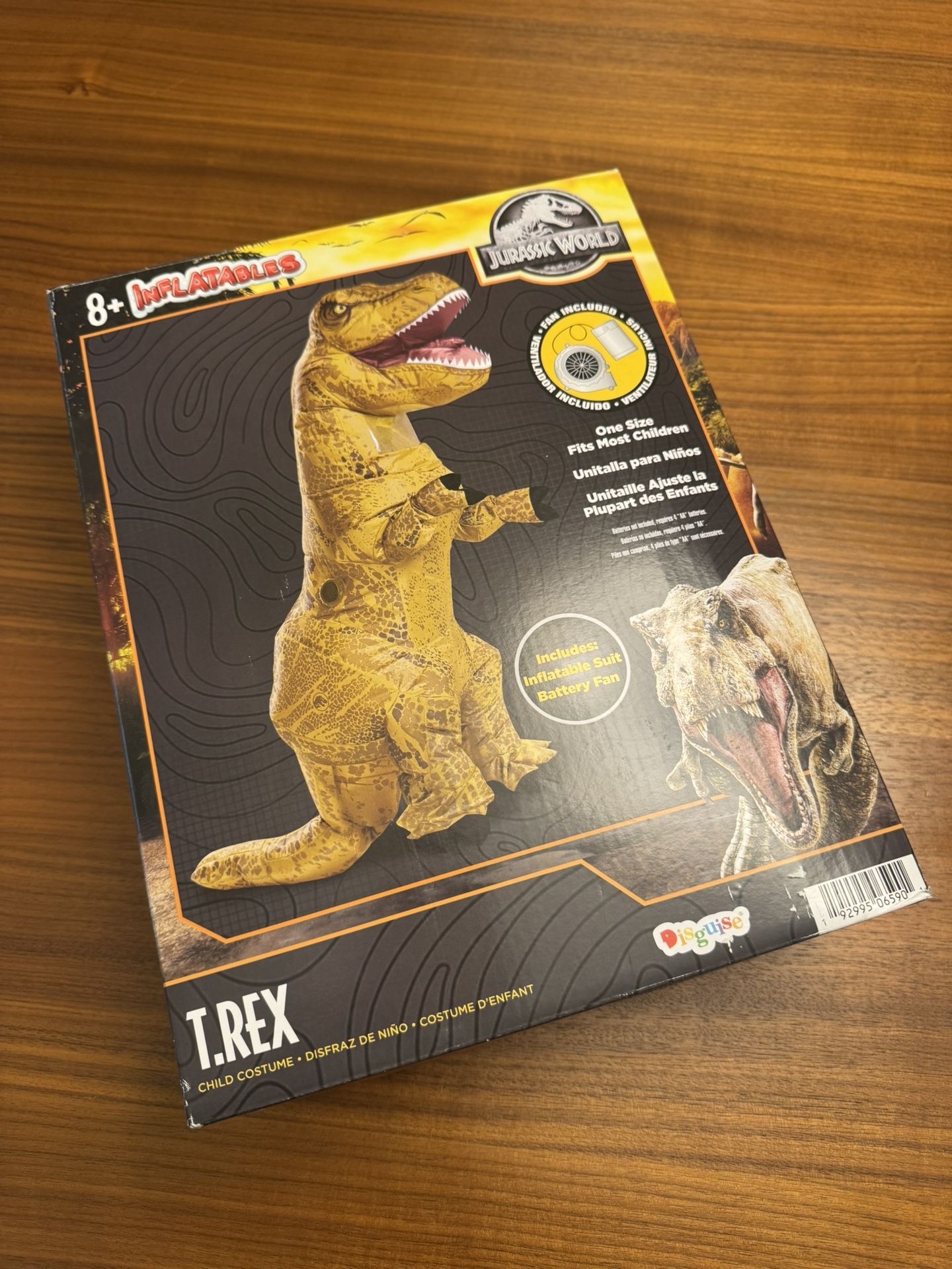 Jurassic World Inflatable Tyrannosaurus T-Rex Dino Dinosaur Costume Youth 8+