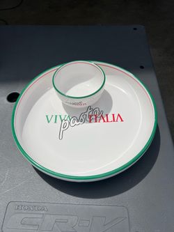 Pasta bowl with parm bowl